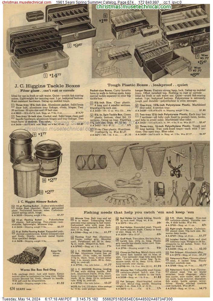 1961 Sears Spring Summer Catalog, Page 674