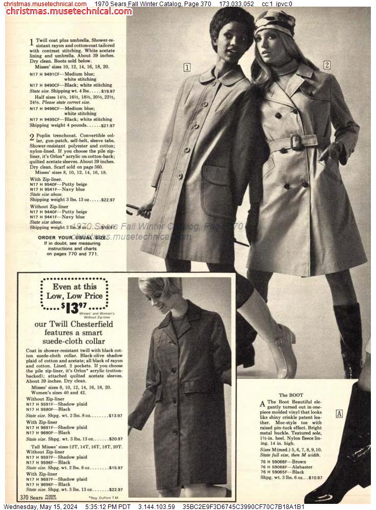 1970 Sears Fall Winter Catalog, Page 370