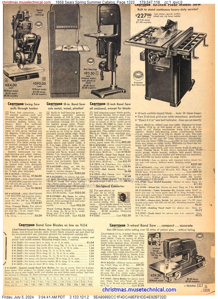 1958 Sears Spring Summer Catalog, Page 1322