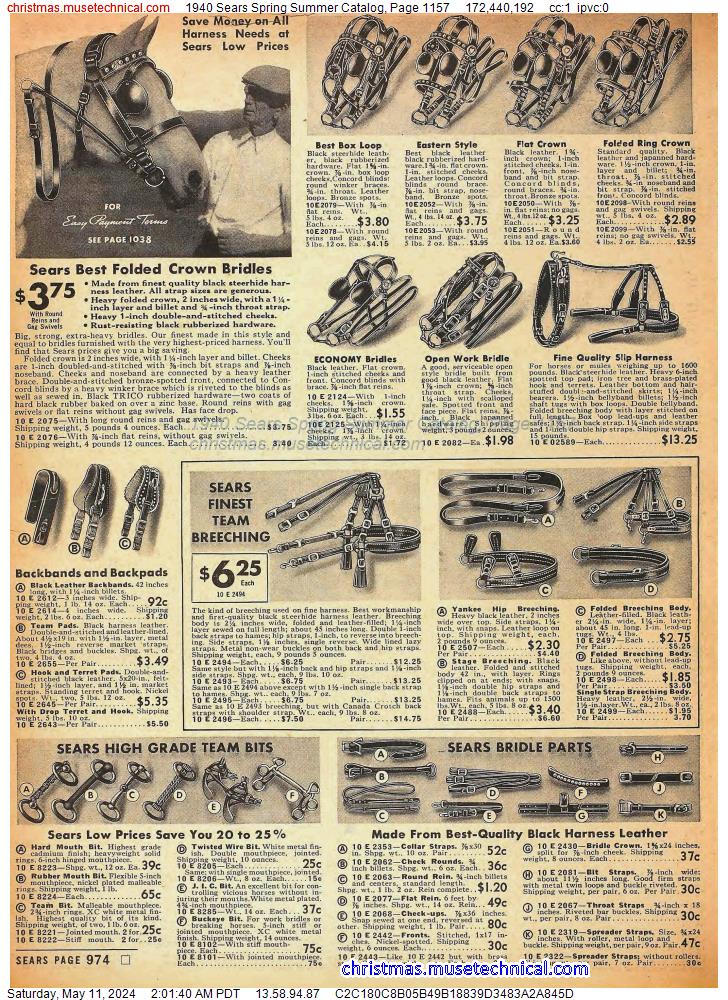 1940 Sears Spring Summer Catalog, Page 1157