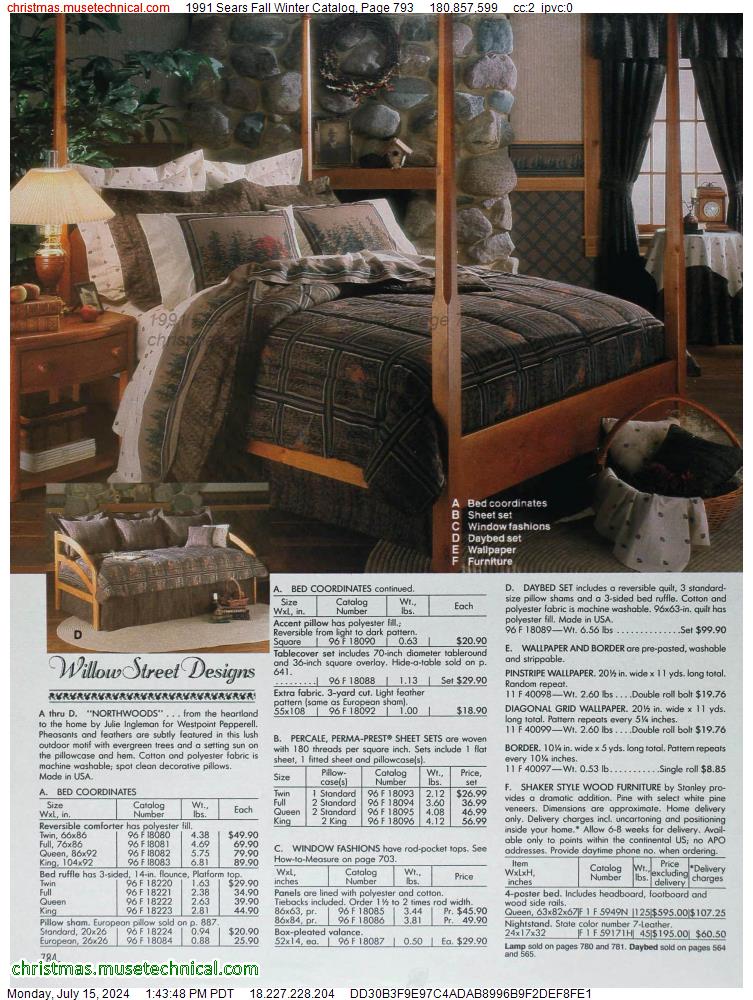 1991 Sears Fall Winter Catalog, Page 793