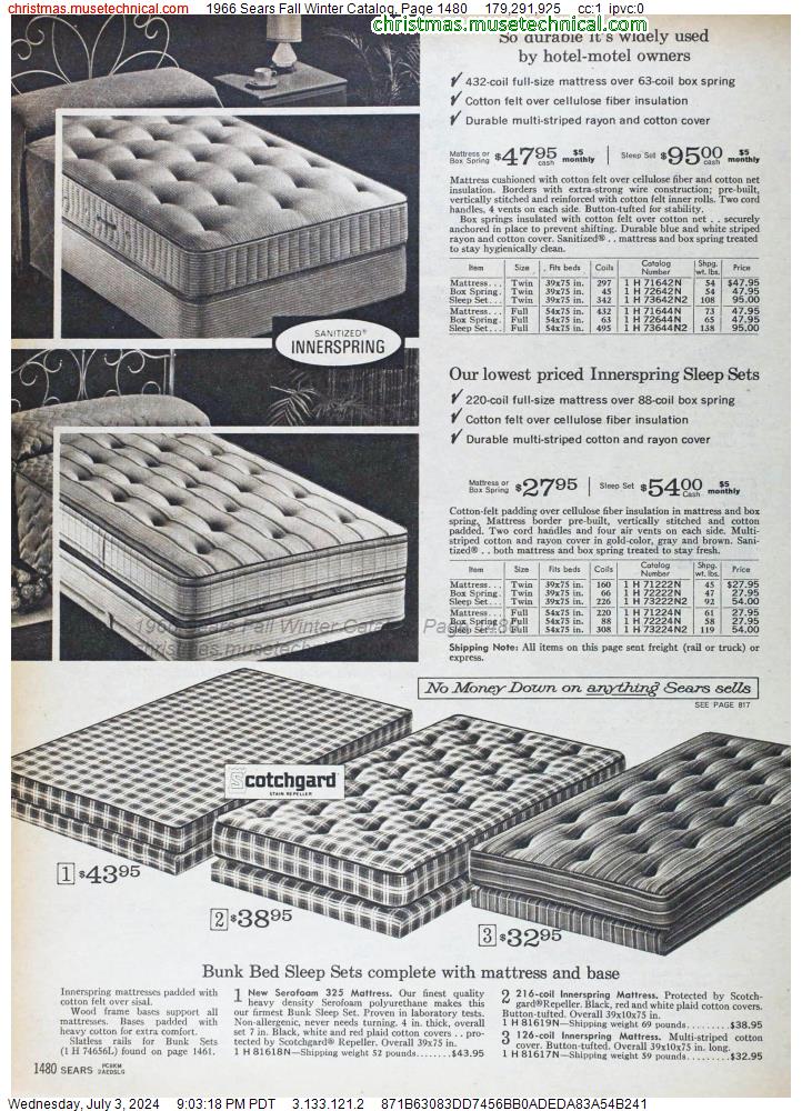 1966 Sears Fall Winter Catalog, Page 1480