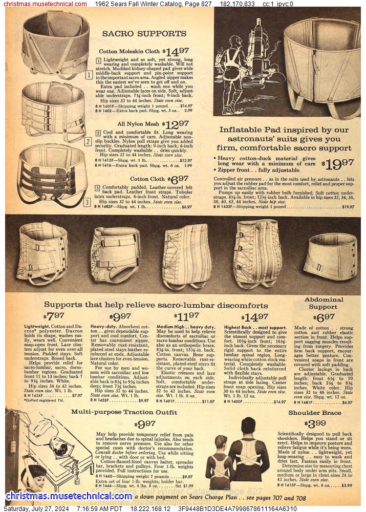 1962 Sears Fall Winter Catalog, Page 827