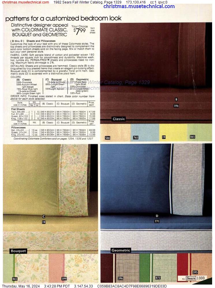 1982 Sears Fall Winter Catalog, Page 1329