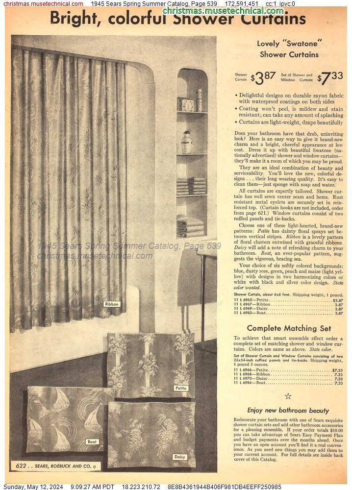 1945 Sears Spring Summer Catalog, Page 539