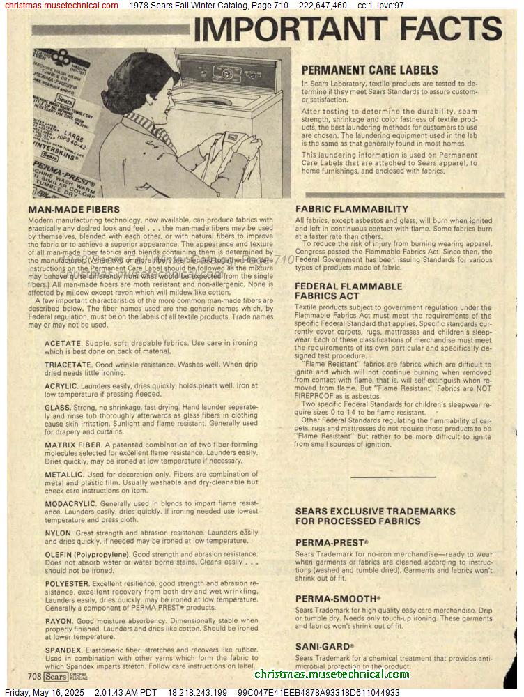 1978 Sears Fall Winter Catalog, Page 710
