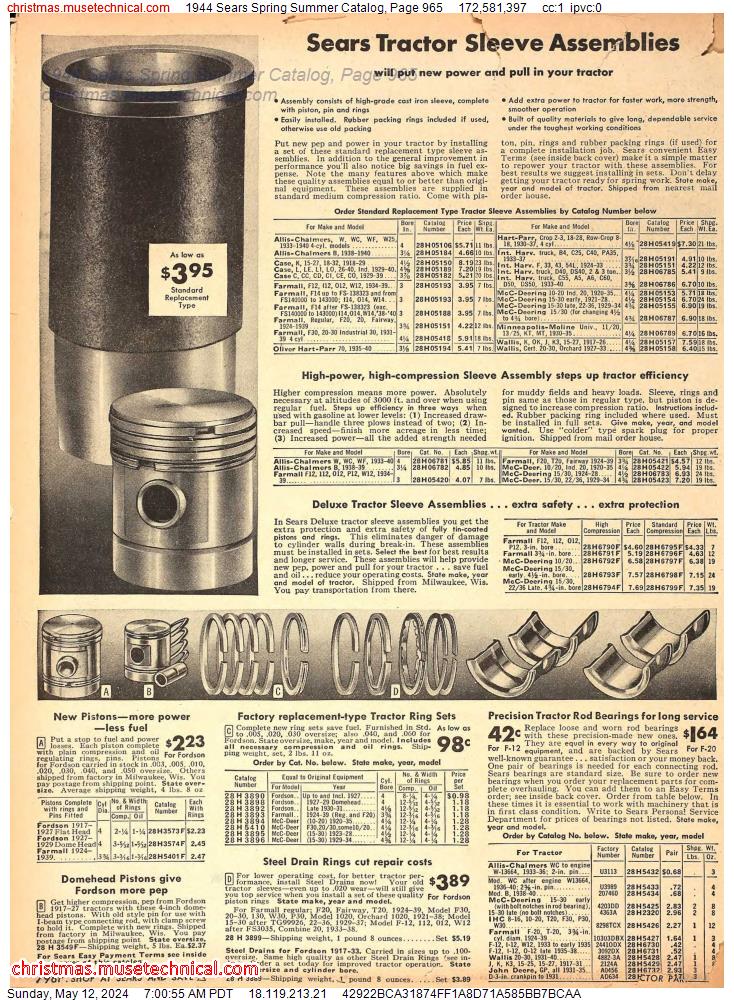 1944 Sears Spring Summer Catalog, Page 965