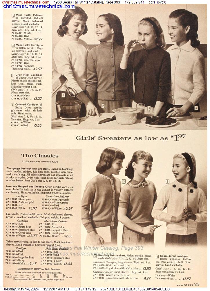 1960 Sears Fall Winter Catalog, Page 393