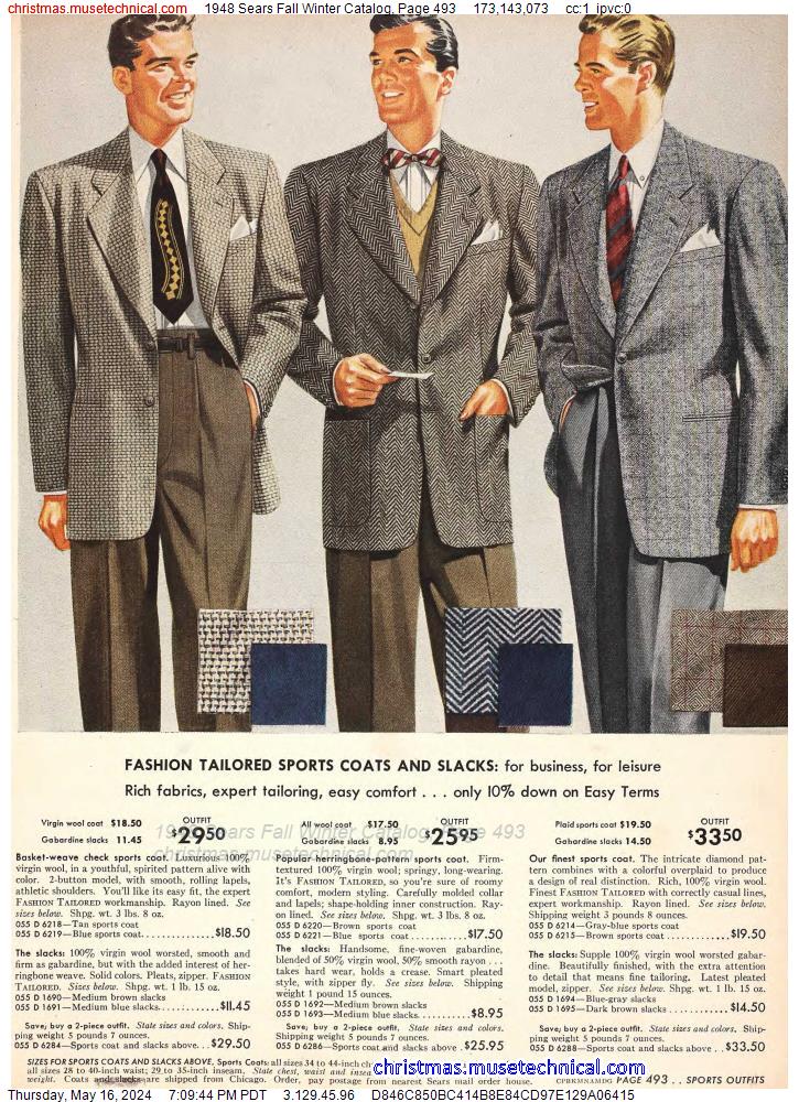 1948 Sears Fall Winter Catalog, Page 493
