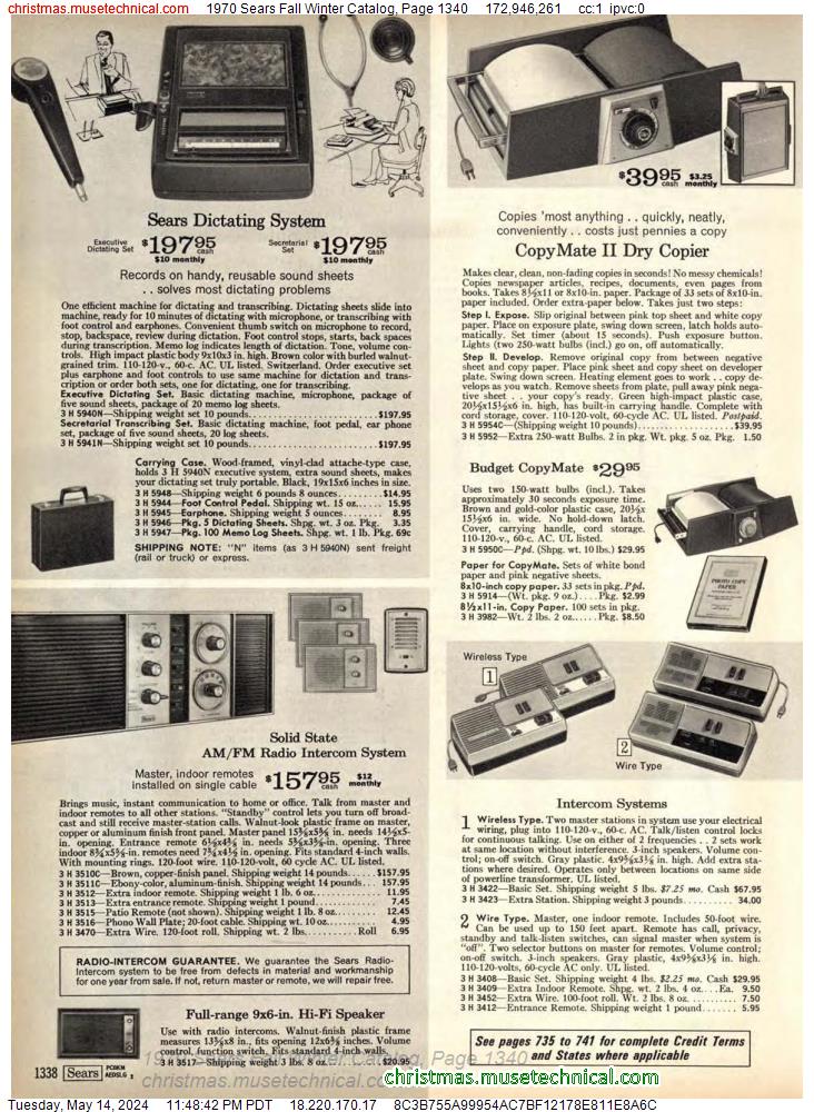 1970 Sears Fall Winter Catalog, Page 1340