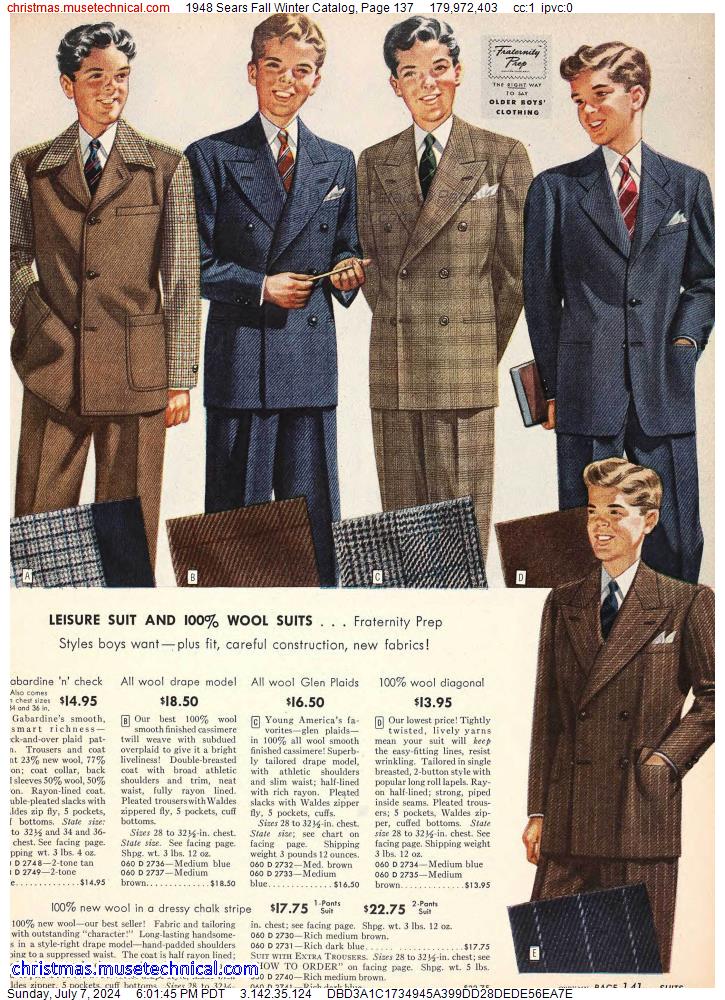 1948 Sears Fall Winter Catalog, Page 137