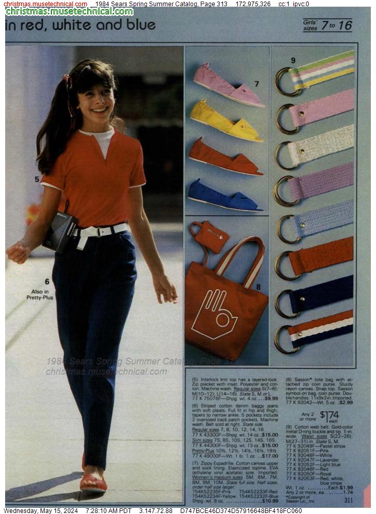 1984 Sears Spring Summer Catalog, Page 313