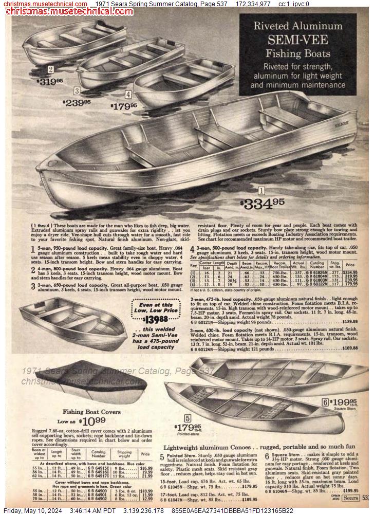 1971 Sears Spring Summer Catalog, Page 537