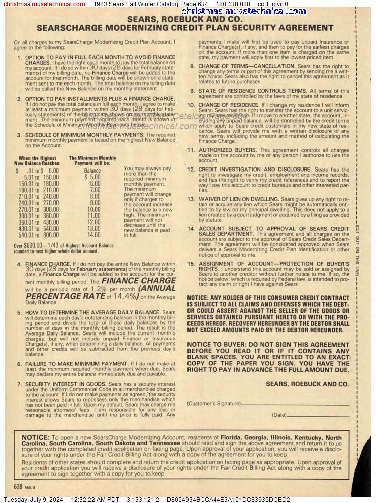 1983 Sears Fall Winter Catalog, Page 634