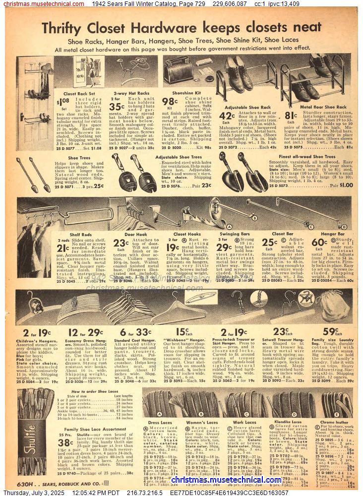 1942 Sears Fall Winter Catalog, Page 729