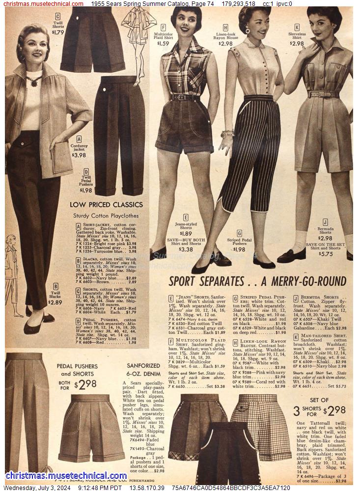 1955 Sears Spring Summer Catalog, Page 74