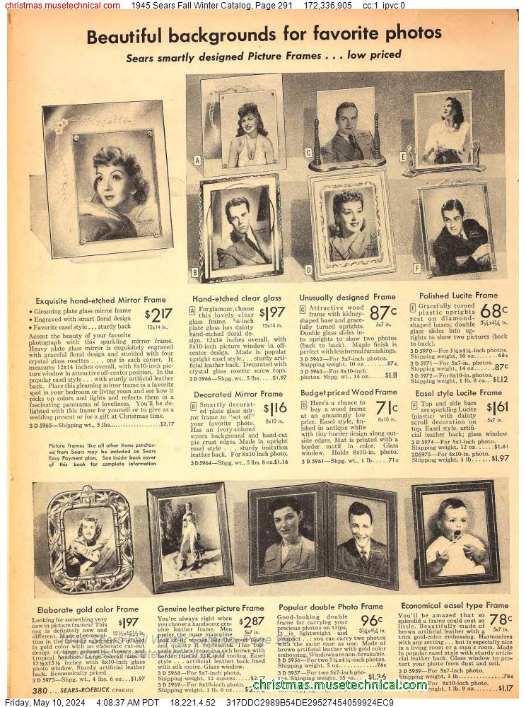 1945 Sears Fall Winter Catalog, Page 291