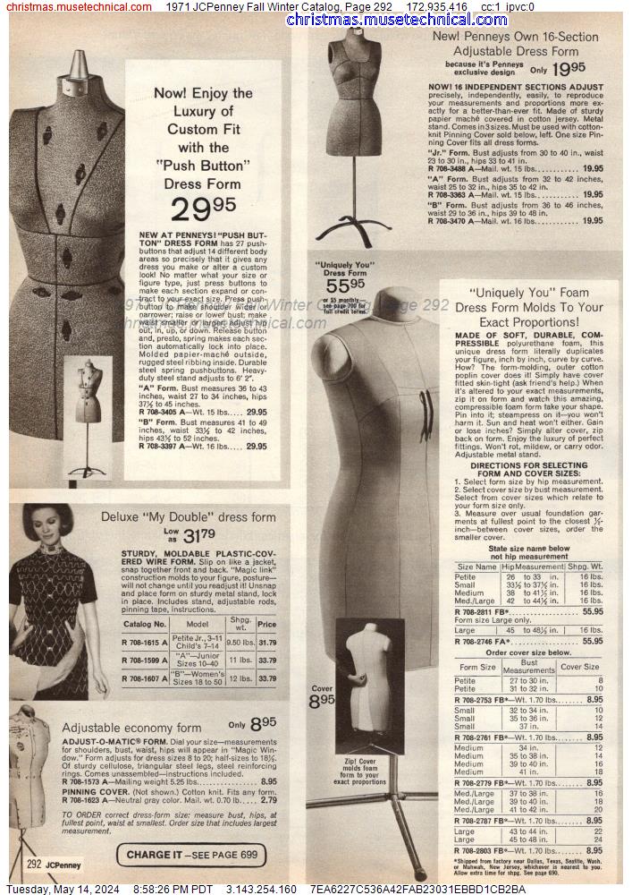 1971 JCPenney Fall Winter Catalog, Page 292