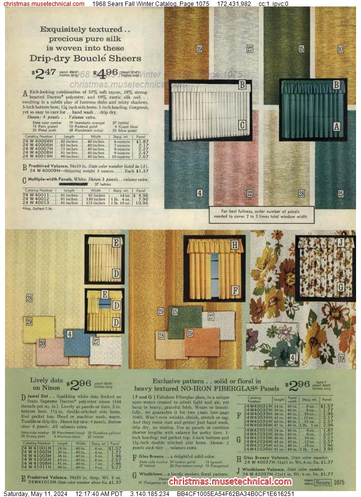1968 Sears Fall Winter Catalog, Page 1075