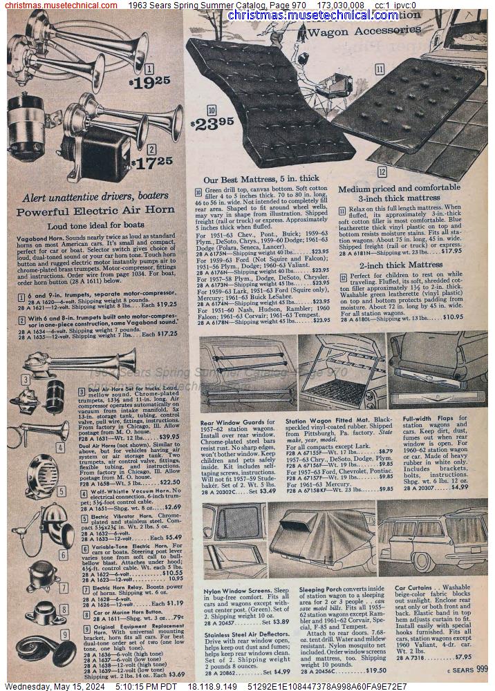 1963 Sears Spring Summer Catalog, Page 970