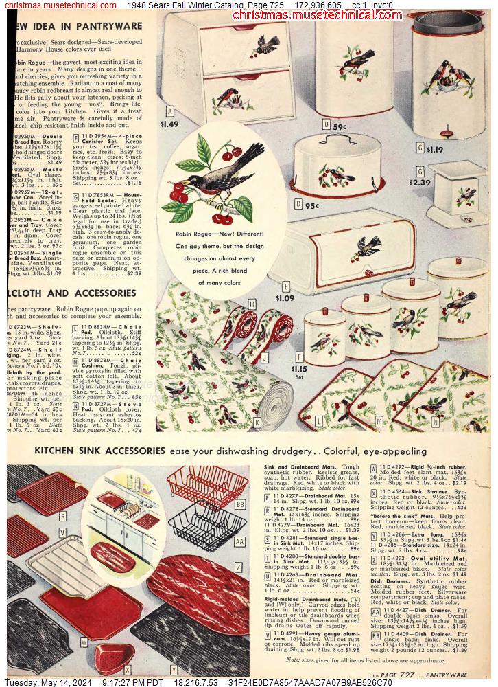 1948 Sears Fall Winter Catalog, Page 725