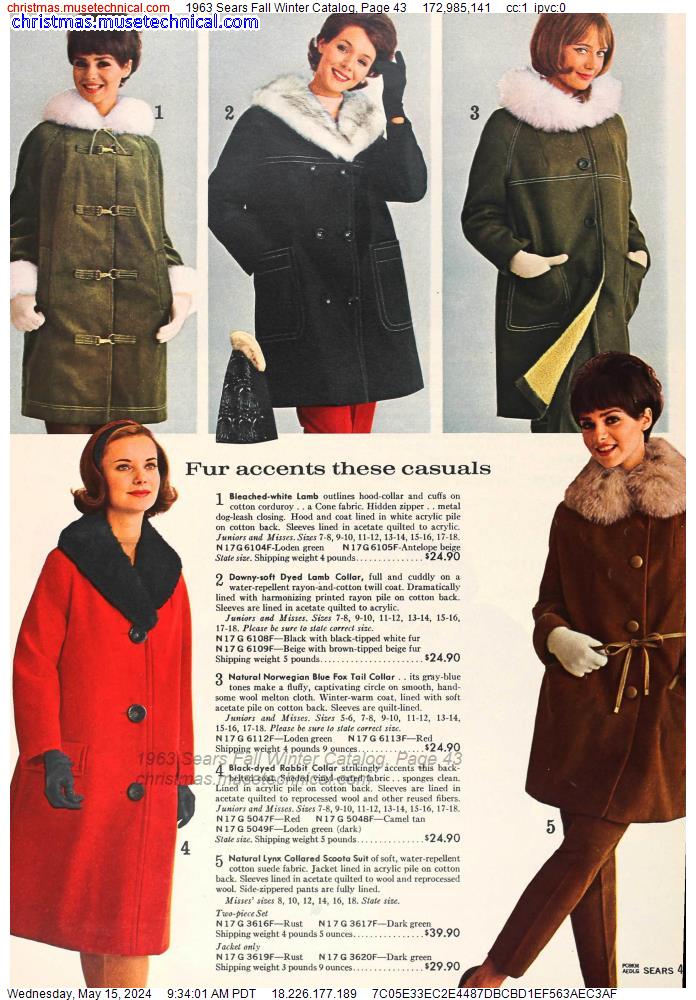 1963 Sears Fall Winter Catalog, Page 43