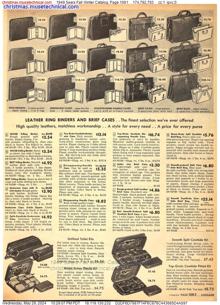 1949 Sears Fall Winter Catalog, Page 1091