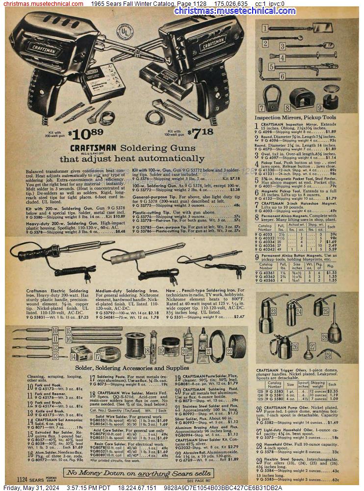 1965 Sears Fall Winter Catalog, Page 1128