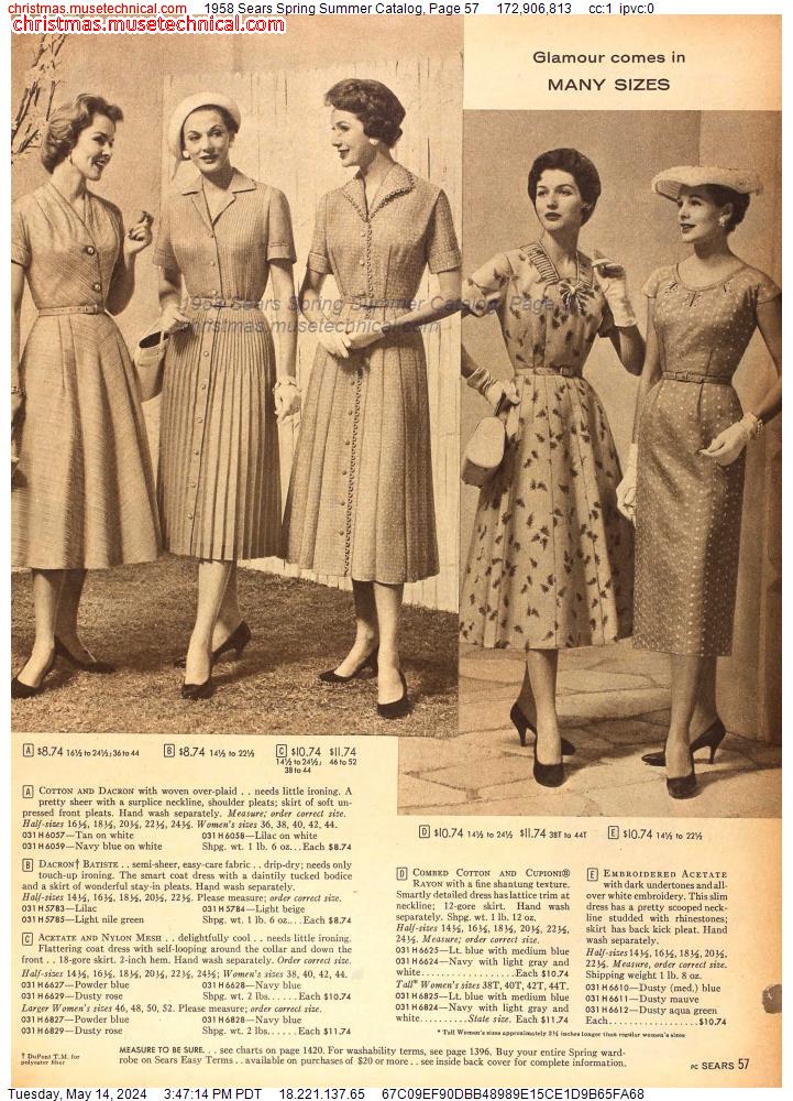 1958 Sears Spring Summer Catalog, Page 57