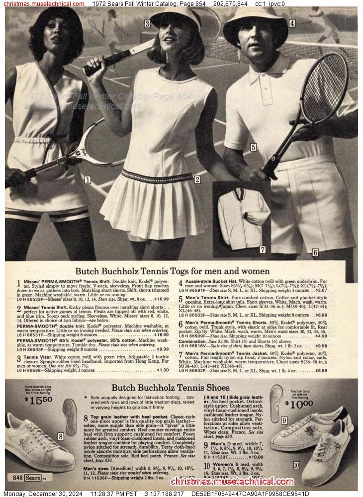 1972 Sears Fall Winter Catalog, Page 854