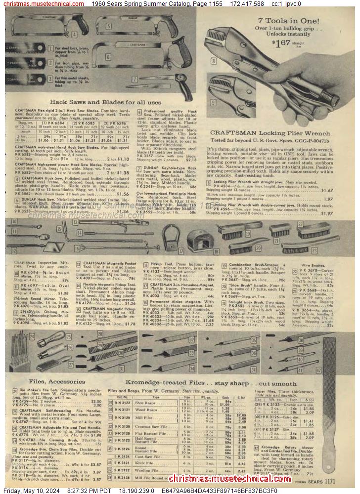 1960 Sears Spring Summer Catalog, Page 1155