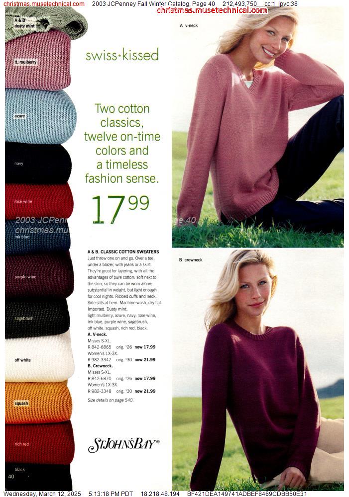 2003 JCPenney Fall Winter Catalog, Page 40