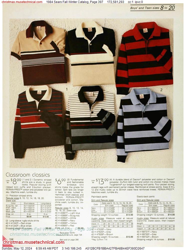 1984 Sears Fall Winter Catalog, Page 397