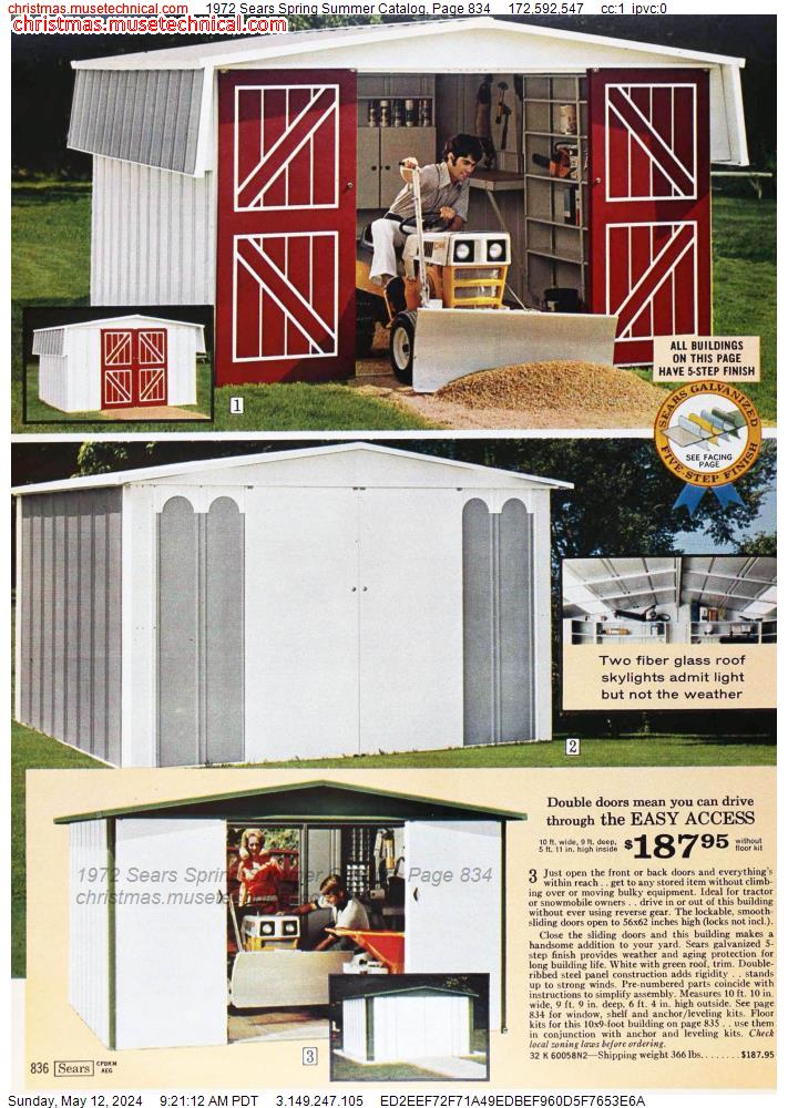 1972 Sears Spring Summer Catalog, Page 834