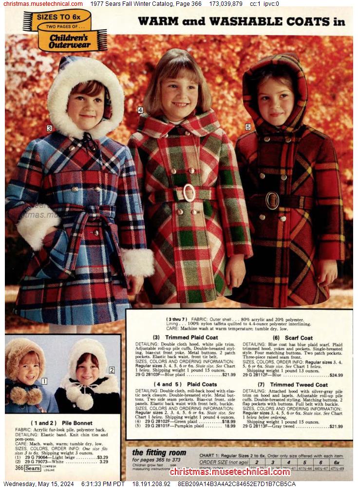 1977 Sears Fall Winter Catalog, Page 366