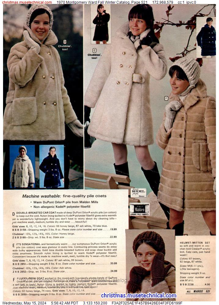 1970 Montgomery Ward Fall Winter Catalog, Page 521 - Catalogs & Wishbooks