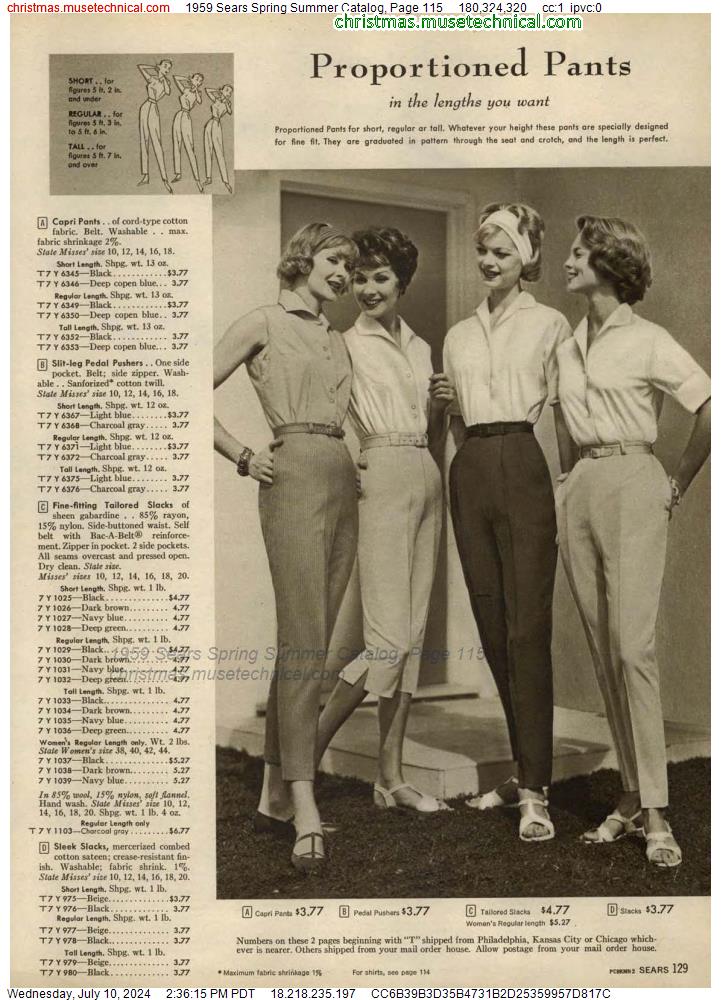 1959 Sears Spring Summer Catalog, Page 115