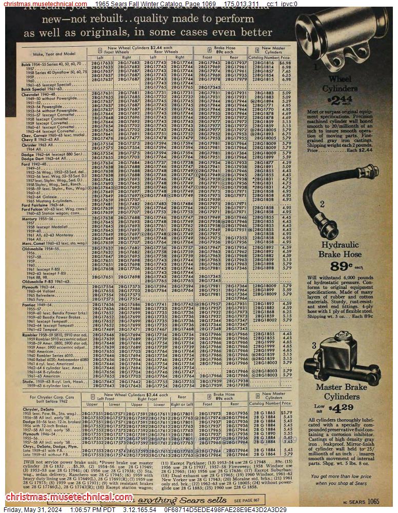 1965 Sears Fall Winter Catalog, Page 1069