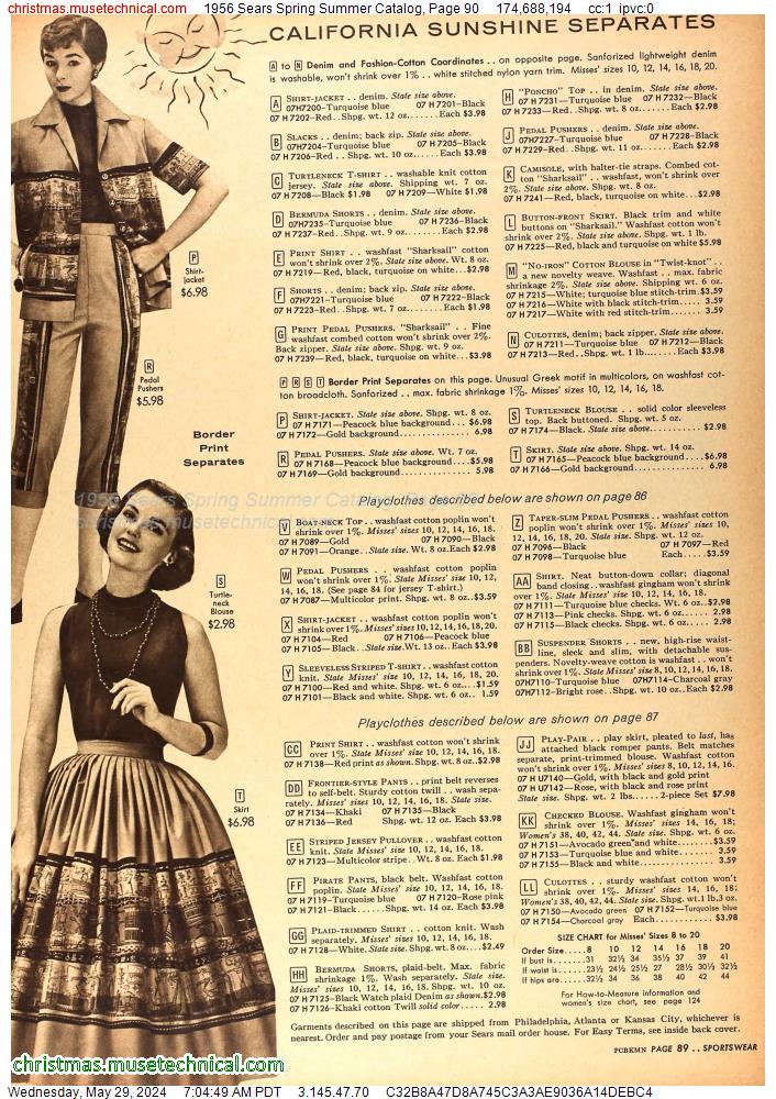1956 Sears Spring Summer Catalog, Page 90