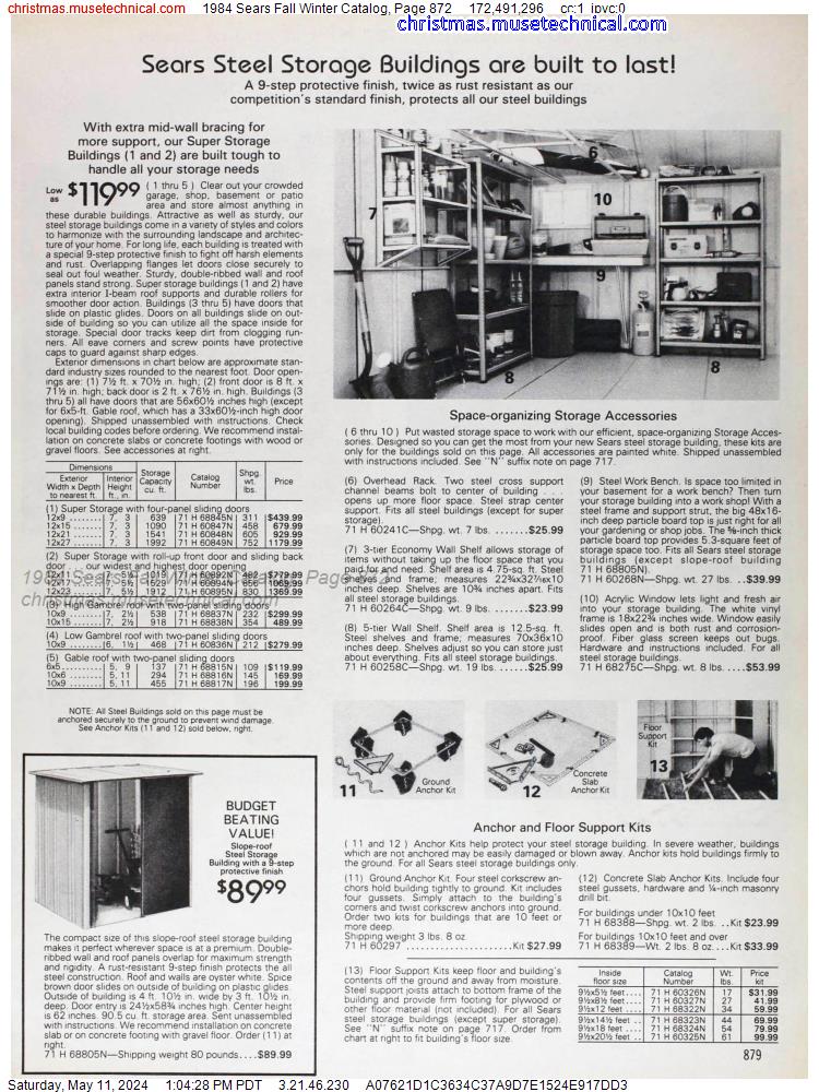 1984 Sears Fall Winter Catalog, Page 872