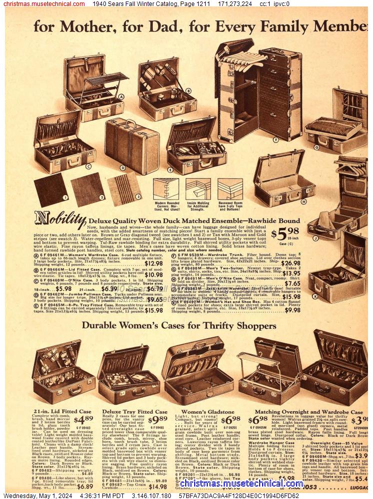 1940 Sears Fall Winter Catalog, Page 1211