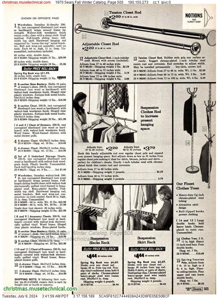 1970 Sears Fall Winter Catalog, Page 505