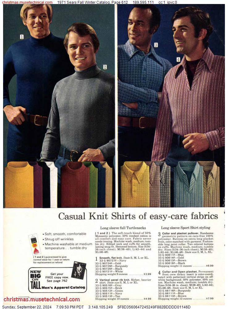 1971 Sears Fall Winter Catalog, Page 612