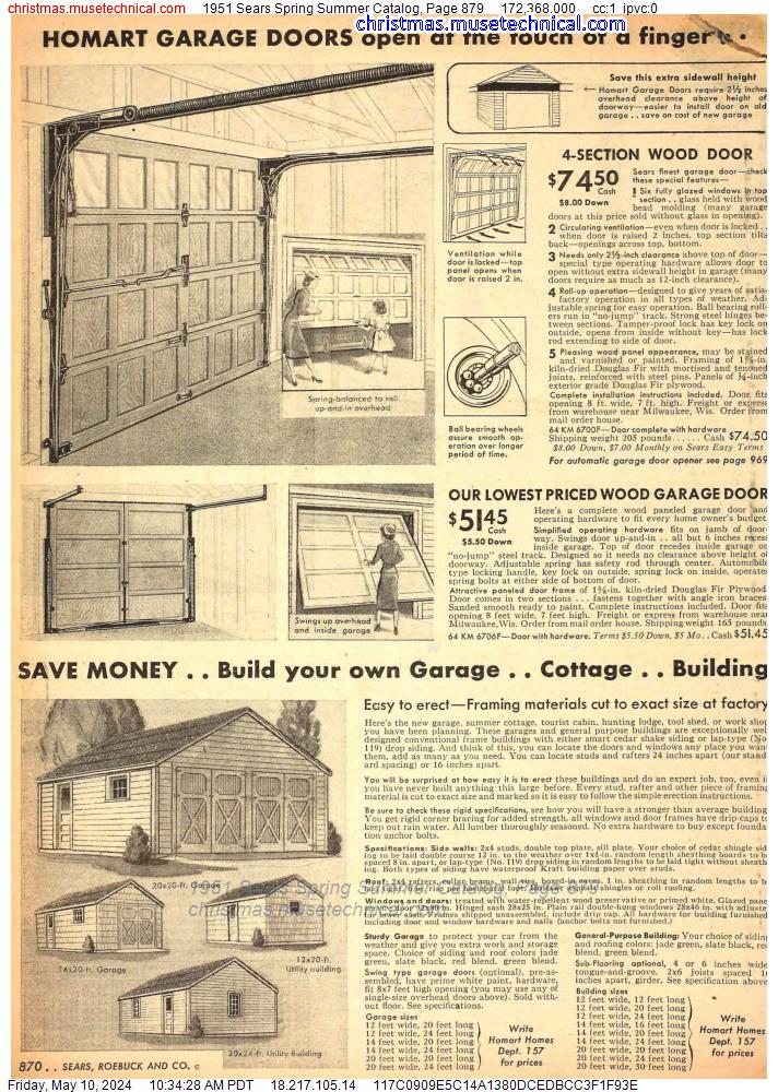 1951 Sears Spring Summer Catalog, Page 879