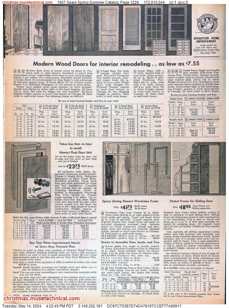 1957 Sears Spring Summer Catalog, Page 1226