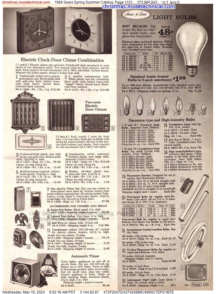 1969 Sears Spring Summer Catalog, Page 1131