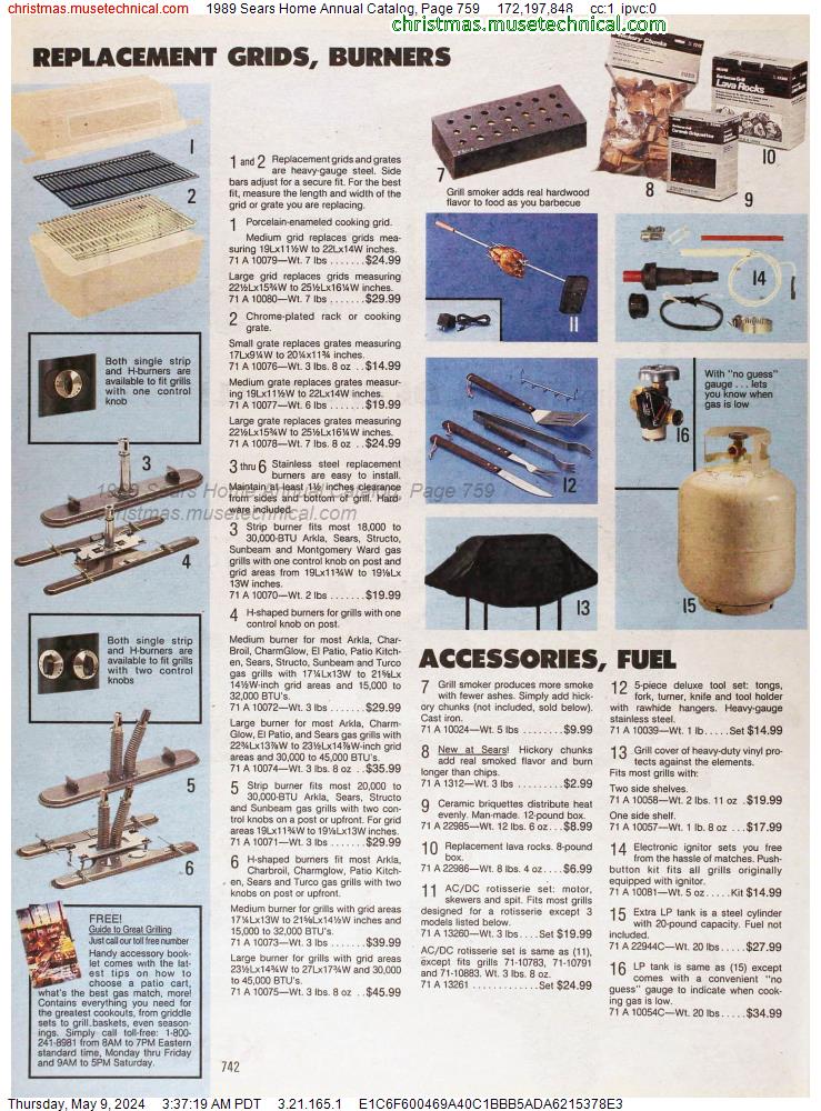 1989 Sears Home Annual Catalog, Page 759