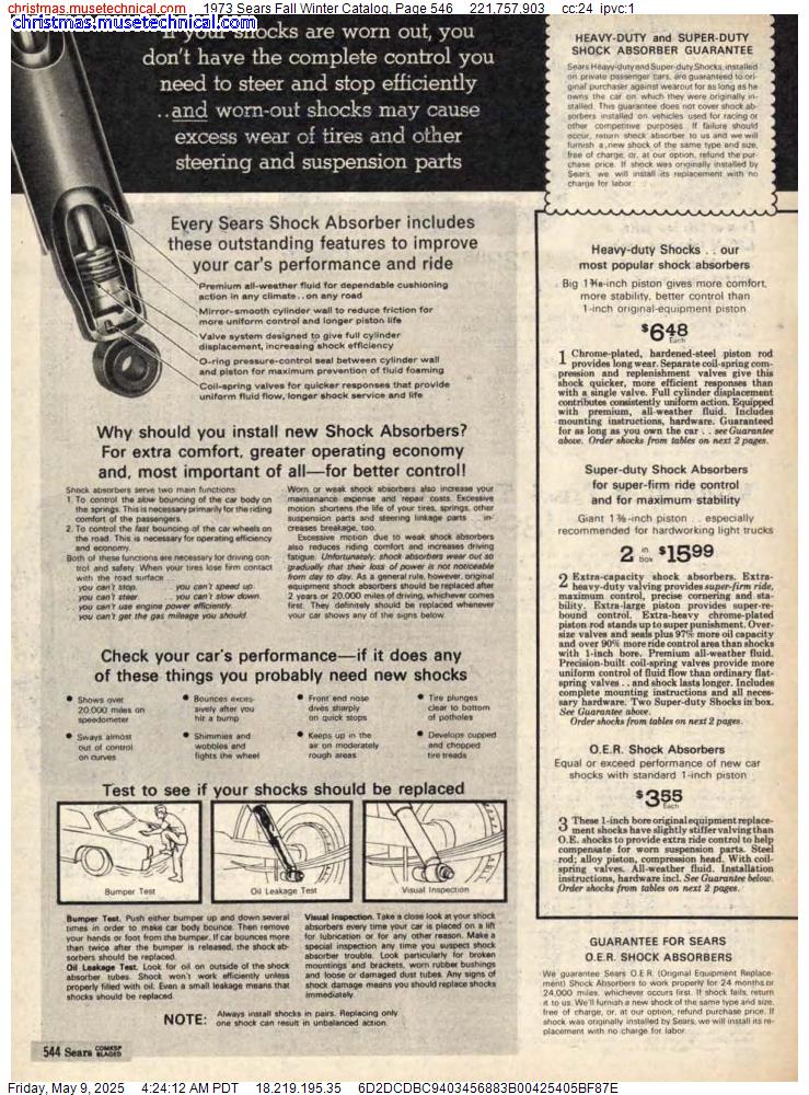 1973 Sears Fall Winter Catalog, Page 546