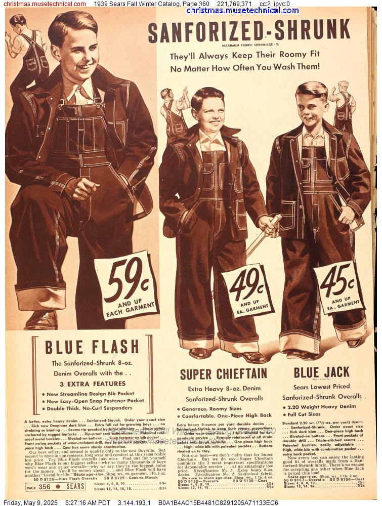 1939 Sears Fall Winter Catalog, Page 360