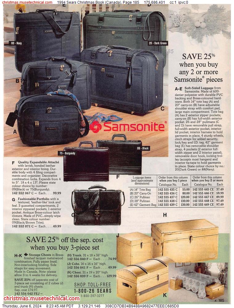 1994 Sears Christmas Book (Canada), Page 185